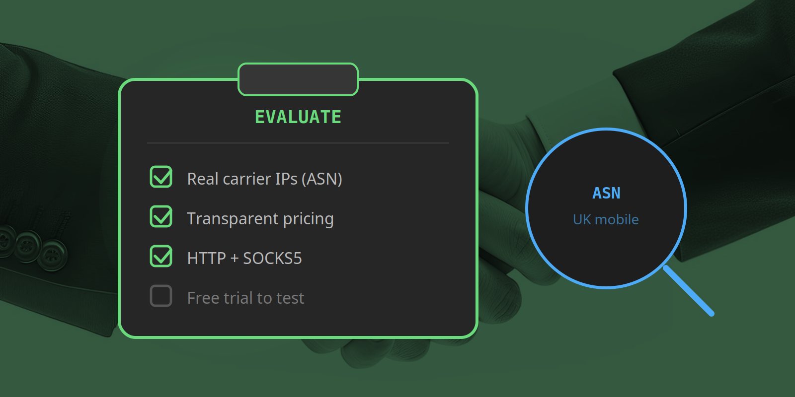 Checklist for evaluating mobile proxy providers